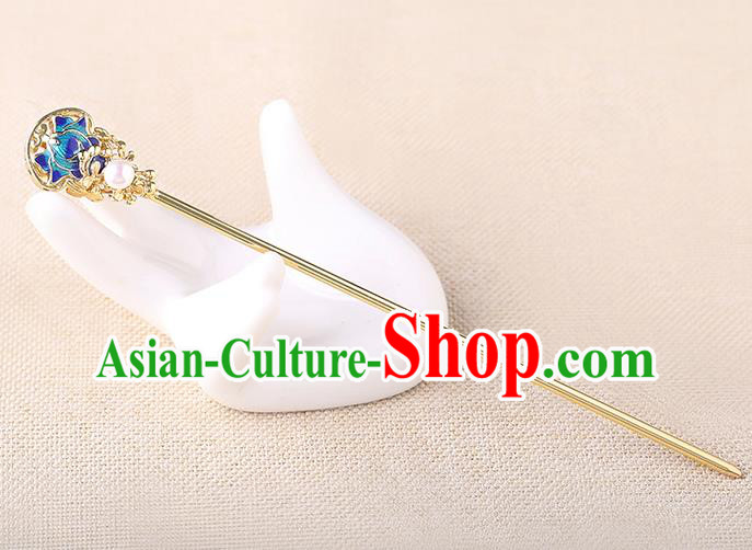 China Classical Golden Hair Stick Traditional Cheongsam Hair Accessories Handmade Cloisonne Hairpin China Classical Golden Hair Stick Traditional Cheongsam Hair Accessories Handmade Cloisonne Hairpin