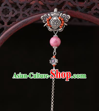 China Classical Silver Gourd Brooch Pendant Traditional Cheongsam Tassel Accessories