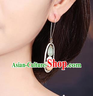 Chinese Classical Golden Ear Accessories Traditional Cheongsam Pearl Earrings Chinese Classical Golden Ear Accessories Traditional Cheongsam Pearl Earrings