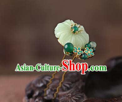 China Classical Green Beads Hair Stick Traditional Cheongsam Hair Accessories Handmade Jade Hairpin China Classical Green Beads Hair Stick Traditional Cheongsam Hair Accessories Handmade Jade Hairpin