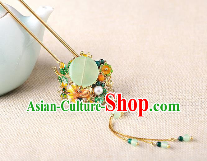 China Classical Enamel Hair Stick Traditional Cheongsam Hair Accessories Handmade Tassel Hairpin China Classical Enamel Hair Stick Traditional Cheongsam Hair Accessories Handmade Tassel Hairpin