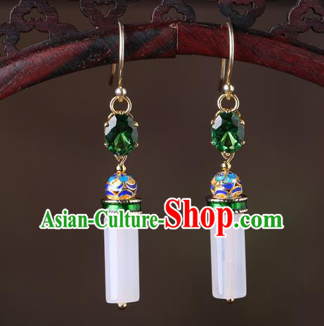 Chinese Classical Cloisonne Ear Accessories Traditional Cheongsam Earrings Chinese Classical Cloisonne Ear Accessories Traditional Cheongsam Earrings