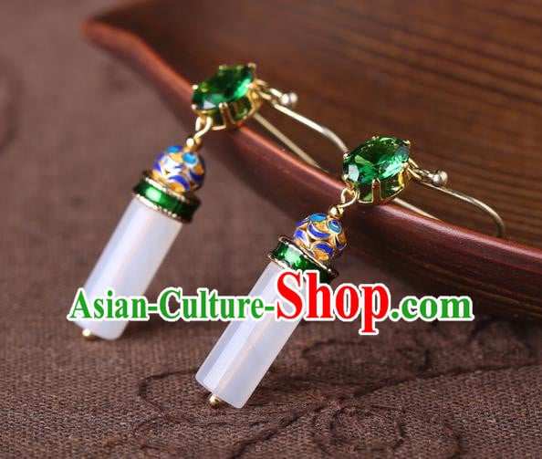 Chinese Classical Cloisonne Ear Accessories Traditional Cheongsam Earrings Chinese Classical Cloisonne Ear Accessories Traditional Cheongsam Earrings