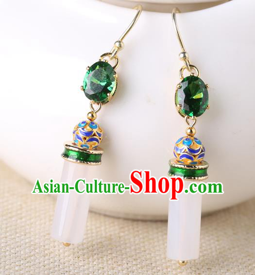 Chinese Classical Cloisonne Ear Accessories Traditional Cheongsam Earrings Chinese Classical Cloisonne Ear Accessories Traditional Cheongsam Earrings