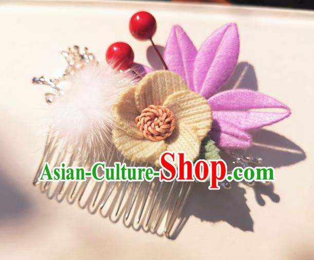 China Traditional Ancient Palace Lady Hairpin Ming Dynasty Flower Hair Comb China Traditional Ancient Palace Lady Hairpin Ming Dynasty Flower Hair Comb