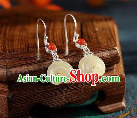 Chinese Traditional Cheongsam Earrings Handmade National Jade Elephant Ear Accessories Chinese Traditional Cheongsam Earrings Handmade National Jade Elephant Ear Accessories