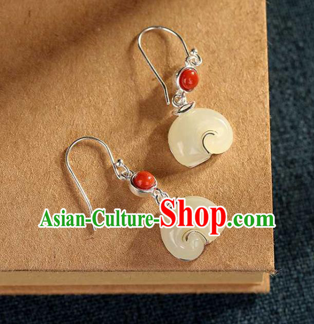 Chinese Traditional Cheongsam Earrings Handmade National Jade Elephant Ear Accessories Chinese Traditional Cheongsam Earrings Handmade National Jade Elephant Ear Accessories