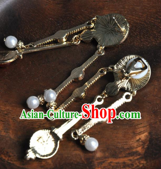 Chinese Traditional Qing Dynasty Gems Earrings Classical Cheongsam Ear Accessories Chinese Traditional Qing Dynasty Gems Earrings Classical Cheongsam Ear Accessories