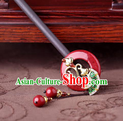 China Classical Wood Hair Stick Traditional Cheongsam Hair Accessories Handmade Agate Ring Hairpin China Classical Wood Hair Stick Traditional Cheongsam Hair Accessories Handmade Agate Ring Hairpin