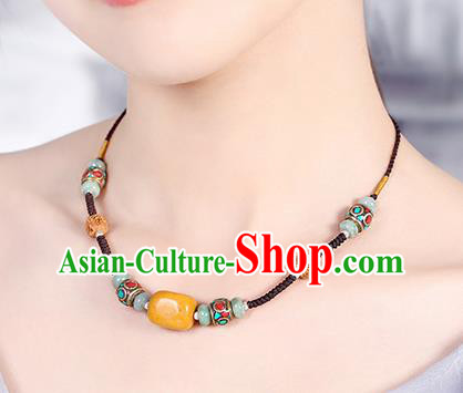 China Classical Buddhism Beads Necklace Traditional Cheongsam Necklet Accessories China Classical Buddhism Beads Necklace Traditional Cheongsam Necklet Accessories
