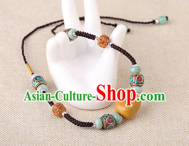 China Classical Buddhism Beads Necklace Traditional Cheongsam Necklet Accessories China Classical Buddhism Beads Necklace Traditional Cheongsam Necklet Accessories