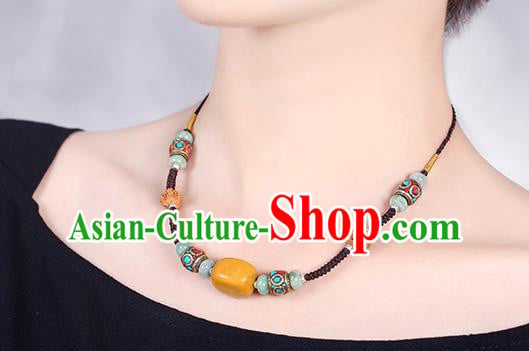 China Classical Buddhism Beads Necklace Traditional Cheongsam Necklet Accessories China Classical Buddhism Beads Necklace Traditional Cheongsam Necklet Accessories