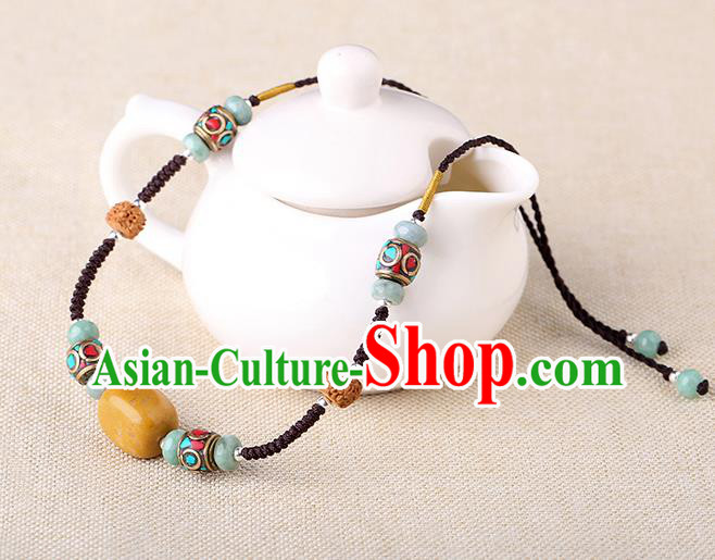 China Classical Buddhism Beads Necklace Traditional Cheongsam Necklet Accessories China Classical Buddhism Beads Necklace Traditional Cheongsam Necklet Accessories
