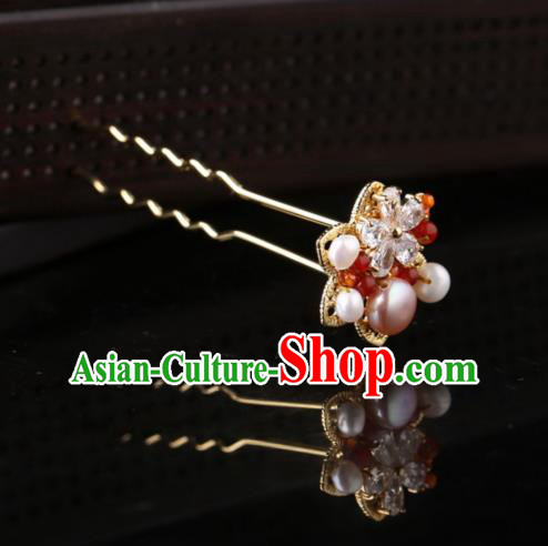 China Classical Crystal Hair Stick Traditional Cheongsam Hair Accessories Handmade Pearls Golden Hairpin China Classical Crystal Hair Stick Traditional Cheongsam Hair Accessories Handmade Pearls Golden Hairpin