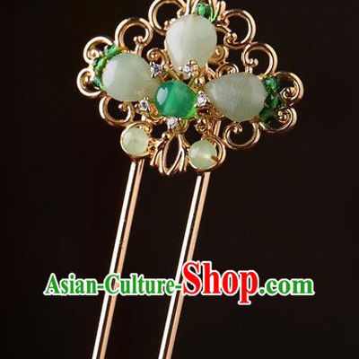 China Classical Hair Stick Traditional Cheongsam Hair Accessories Handmade Golden Hairpin