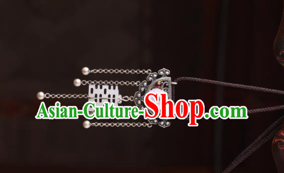 China Classical Silver Tassel Necklace Pendant Traditional Cheongsam Jade Wedding Necklet Accessories China Classical Silver Tassel Necklace Pendant Traditional Cheongsam Jade Wedding Necklet Accessories