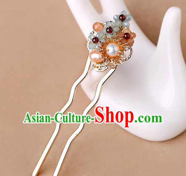 China Classical Cheongsam Garnet Beads Hair Stick Traditional Hair Accessories Handmade Pearls Hairpin China Classical Cheongsam Garnet Beads Hair Stick Traditional Hair Accessories Handmade Pearls Hairpin