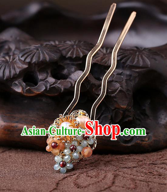 China Classical Cheongsam Garnet Beads Hair Stick Traditional Hair Accessories Handmade Pearls Hairpin China Classical Cheongsam Garnet Beads Hair Stick Traditional Hair Accessories Handmade Pearls Hairpin