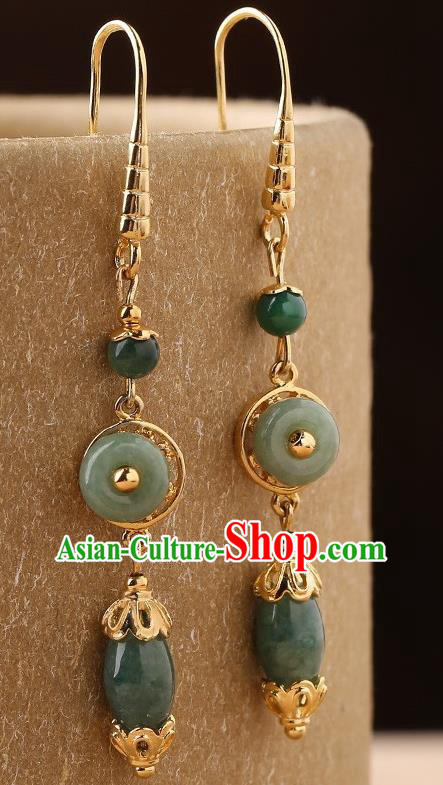 Chinese Traditional National Cheongsam Earrings Classical Jade Ear Accessories Chinese Traditional National Cheongsam Earrings Classical Jade Ear Accessories
