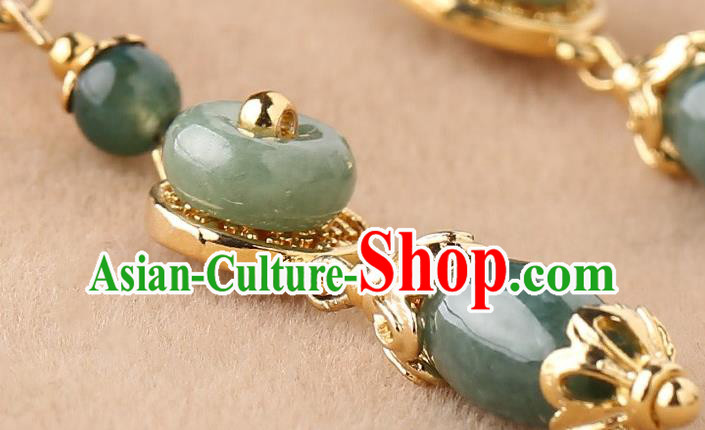 Chinese Traditional National Cheongsam Earrings Classical Jade Ear Accessories Chinese Traditional National Cheongsam Earrings Classical Jade Ear Accessories