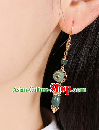 Chinese Traditional National Cheongsam Earrings Classical Jade Ear Accessories Chinese Traditional National Cheongsam Earrings Classical Jade Ear Accessories
