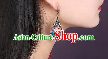 Chinese Traditional National Earrings Classical Cheongsam Rose Ear Accessories Chinese Traditional National Earrings Classical Cheongsam Rose Ear Accessories