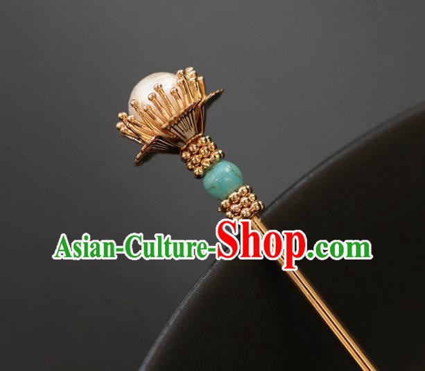 China Traditional Hanfu Pearl Hair Stick Ancient Song Dynasty Princess Hairpin China Traditional Hanfu Pearl Hair Stick Ancient Song Dynasty Princess Hairpin