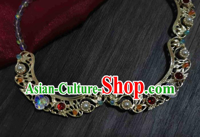 China Classical Necklet Traditional Ming Dynasty Gems Necklace Accessories China Classical Necklet Traditional Ming Dynasty Gems Necklace Accessories