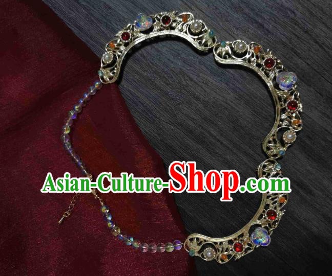 China Classical Necklet Traditional Ming Dynasty Gems Necklace Accessories China Classical Necklet Traditional Ming Dynasty Gems Necklace Accessories