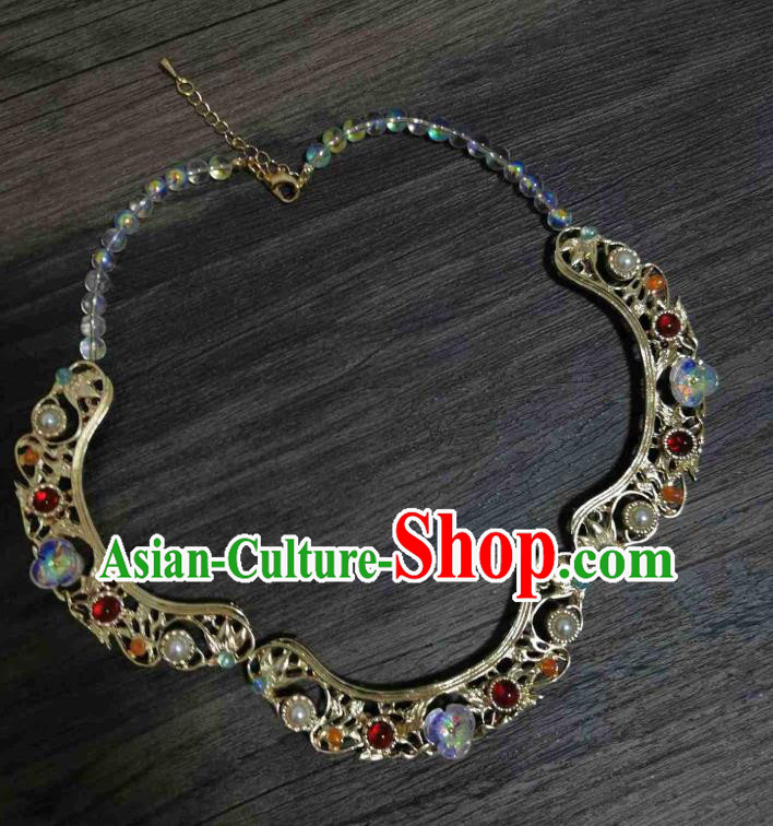 China Classical Necklet Traditional Ming Dynasty Gems Necklace Accessories China Classical Necklet Traditional Ming Dynasty Gems Necklace Accessories