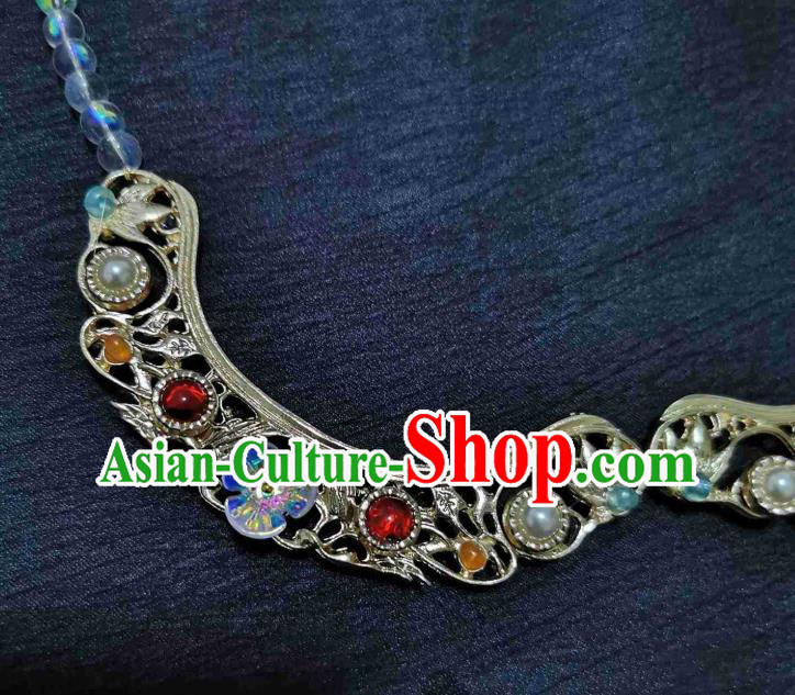 China Classical Necklet Traditional Ming Dynasty Gems Necklace Accessories China Classical Necklet Traditional Ming Dynasty Gems Necklace Accessories