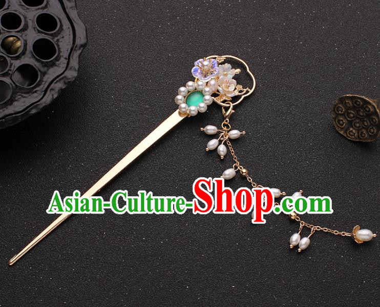 China Traditional Hanfu Pearls Tassel Hairpin Ancient Princess Hair Accessories China Traditional Hanfu Pearls Tassel Hairpin Ancient Princess Hair Accessories