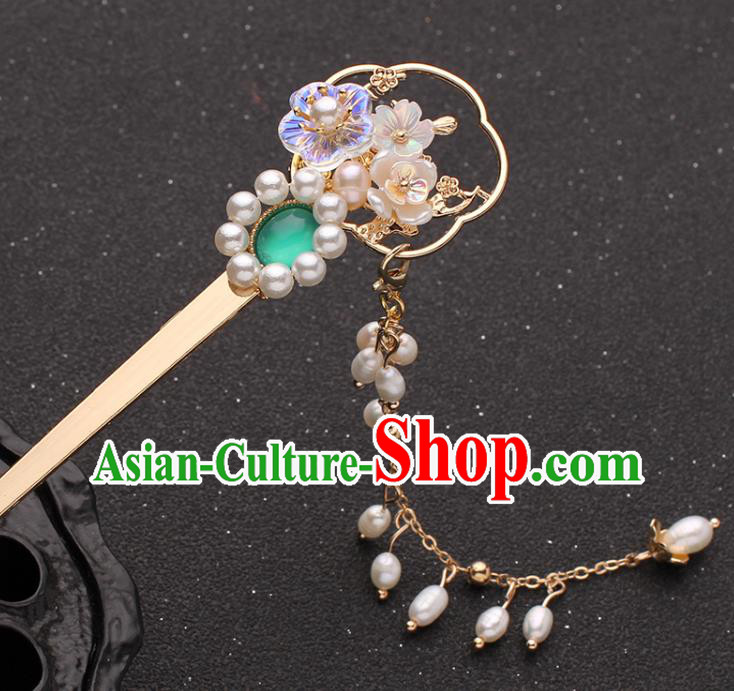 China Traditional Hanfu Pearls Tassel Hairpin Ancient Princess Hair Accessories China Traditional Hanfu Pearls Tassel Hairpin Ancient Princess Hair Accessories