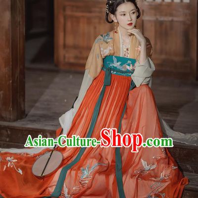 China Traditional Tang Dynasty Palace Lady Historical Costume Ancient Royal Princess Hanfu Clothing