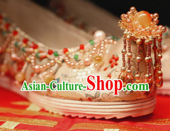 Handmade Chinese Traditional Hanfu Satin Shoes Embroidered Shoes Ancient Princess Shoes Handmade Chinese Traditional Hanfu Satin Shoes Embroidered Shoes Ancient Princess Shoes