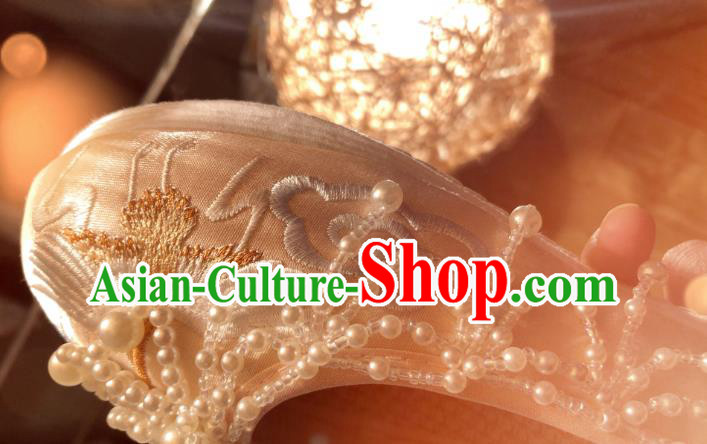 Chinese Handmade Pink Satin Shoes Hanfu Shoes Traditional Embroidered Epiphyllum Shoes Chinese Handmade Pink Satin Shoes Hanfu Shoes Traditional Embroidered Epiphyllum Shoes