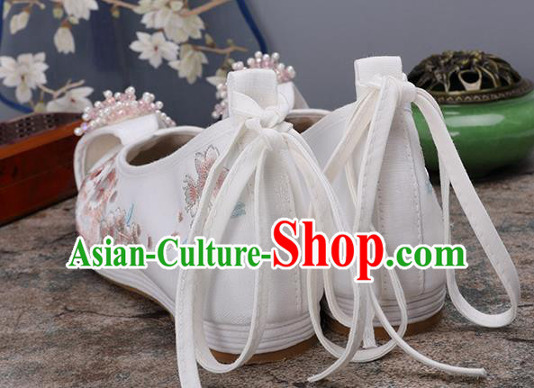 Chinese Ancient Princess Shoes Embroidered Shoes Traditional Hanfu Beads Tassel Shoes Chinese Ancient Princess Shoes Embroidered Shoes Traditional Hanfu Beads Tassel Shoes