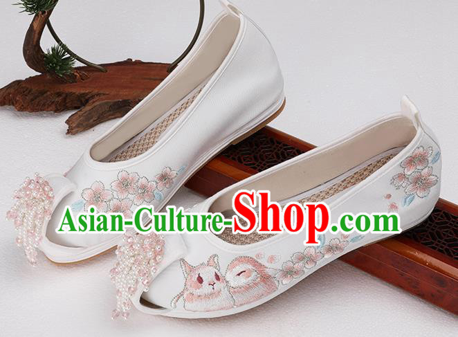 Chinese Ancient Princess Shoes Embroidered Shoes Traditional Hanfu Beads Tassel Shoes Chinese Ancient Princess Shoes Embroidered Shoes Traditional Hanfu Beads Tassel Shoes