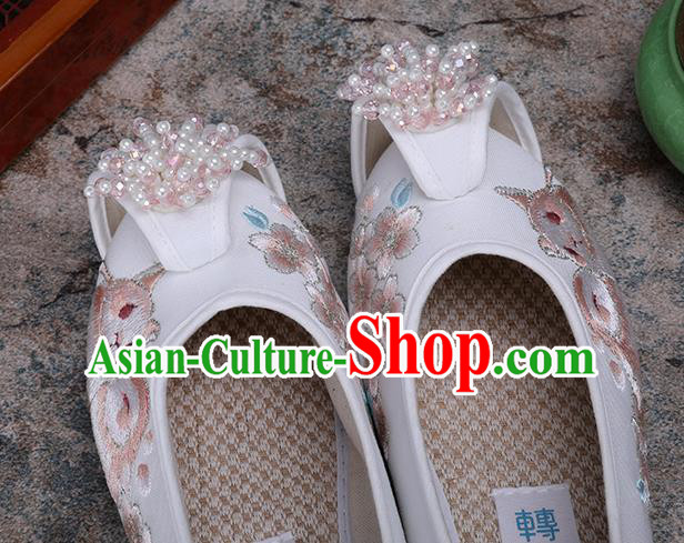 Chinese Ancient Princess Shoes Embroidered Shoes Traditional Hanfu Beads Tassel Shoes Chinese Ancient Princess Shoes Embroidered Shoes Traditional Hanfu Beads Tassel Shoes