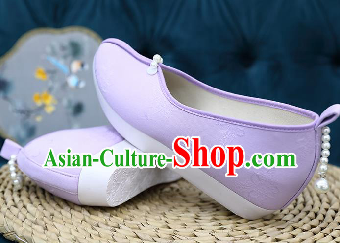 Chinese Traditional Song Dynasty Violet Shoes Hanfu Shoes Ancient Princess Shoes Chinese Traditional Song Dynasty Violet Shoes Hanfu Shoes Ancient Princess Shoes