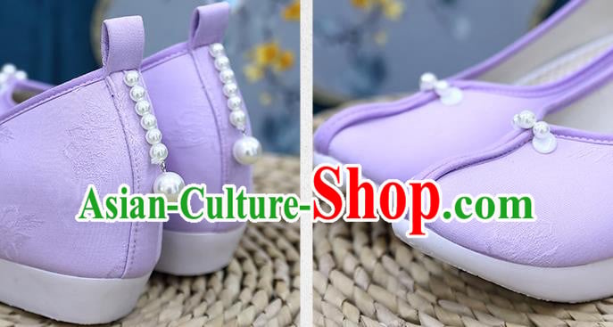 Chinese Traditional Song Dynasty Violet Shoes Hanfu Shoes Ancient Princess Shoes Chinese Traditional Song Dynasty Violet Shoes Hanfu Shoes Ancient Princess Shoes