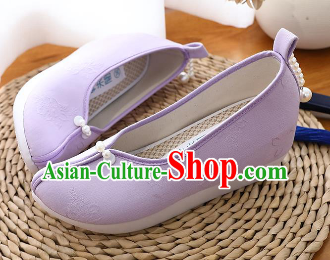 Chinese Traditional Song Dynasty Violet Shoes Hanfu Shoes Ancient Princess Shoes Chinese Traditional Song Dynasty Violet Shoes Hanfu Shoes Ancient Princess Shoes
