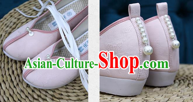 Chinese Classical Butterfly Pattern Pink Shoes Traditional Song Dynasty Princess Shoes Hanfu Shoes Chinese Classical Butterfly Pattern Pink Shoes Traditional Song Dynasty Princess Shoes Hanfu Shoes