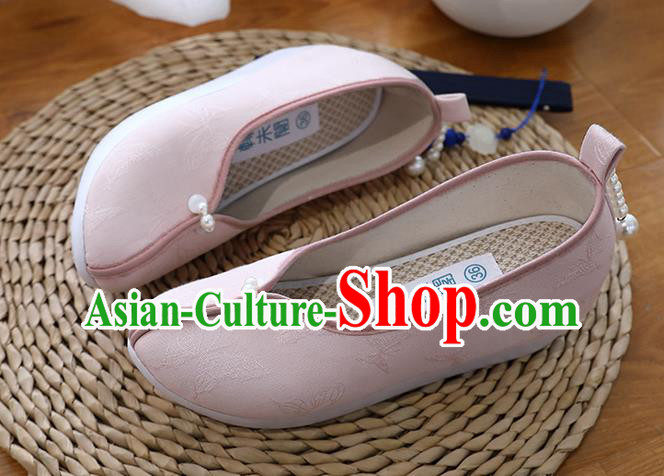 Chinese Classical Butterfly Pattern Pink Shoes Traditional Song Dynasty Princess Shoes Hanfu Shoes Chinese Classical Butterfly Pattern Pink Shoes Traditional Song Dynasty Princess Shoes Hanfu Shoes