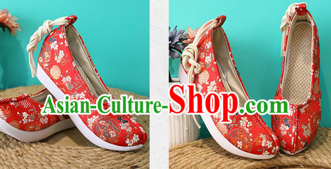 Chinese Classical Red Brocade Shoes Hanfu Shoes Traditional Wedding Shoes Chinese Classical Red Brocade Shoes Hanfu Shoes Traditional Wedding Shoes