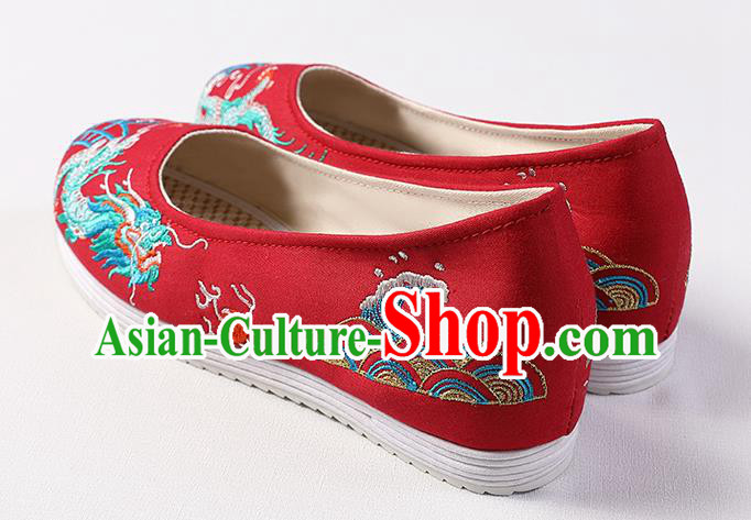 Chinese Handmade Hanfu Wedding Shoes Classical Embroidered Red Shoes Traditional Women Shoes Chinese Handmade Hanfu Wedding Shoes Classical Embroidered Red Shoes Traditional Women Shoes