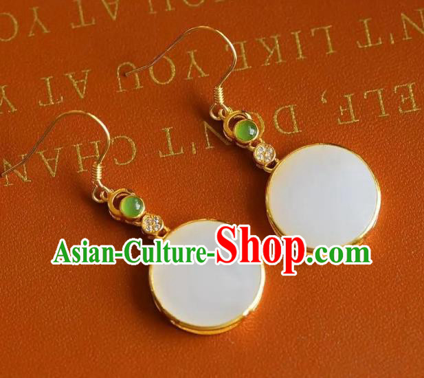 China Traditional Cheongsam Ear Accessories National Jade Earrings China Traditional Cheongsam Ear Accessories National Jade Earrings