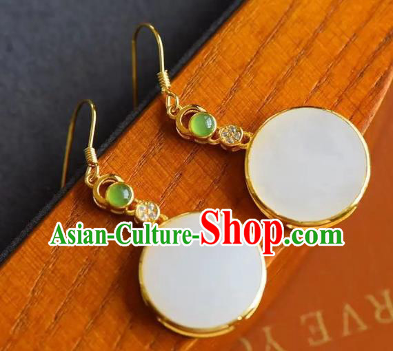 China Traditional Cheongsam Ear Accessories National Jade Earrings China Traditional Cheongsam Ear Accessories National Jade Earrings