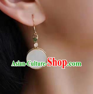 China Traditional Cheongsam Ear Accessories National Jade Earrings China Traditional Cheongsam Ear Accessories National Jade Earrings