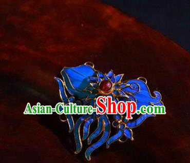 China Traditional Qing Dynasty Court Blueing Brooch Ancient Empress Ruby Jewelry Accessories China Traditional Qing Dynasty Court Blueing Brooch Ancient Empress Ruby Jewelry Accessories